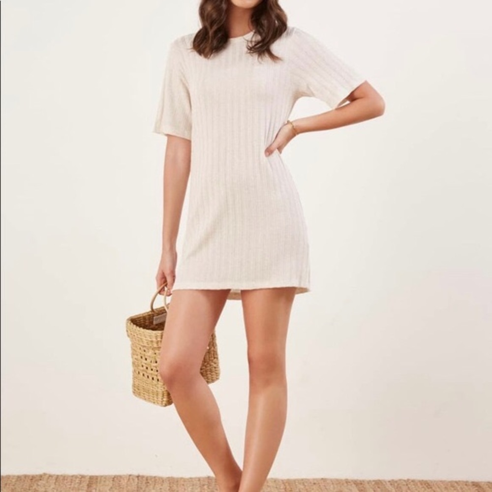 Reformation Banbrook Natural Sweater Dress